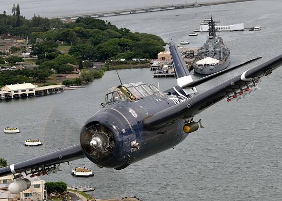 Deckert's TBM over Pearl Harbor